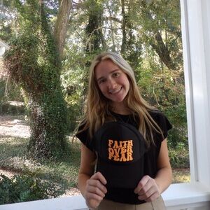 Faith Over Fear Black Trucker Hat -NEW